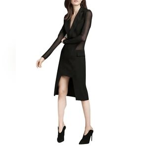 Barbara Bui Black Sheer Sleeve/Back Suit Dress